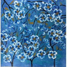 Blue Blossoms - (12inch*12inch painting)
