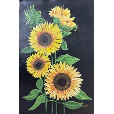 Golden Blooms - (26x12 inches)