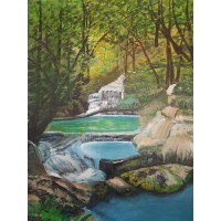 Irvan Falls - Original Acrylic Painting  -18 Inch Height * 14 Inch Width