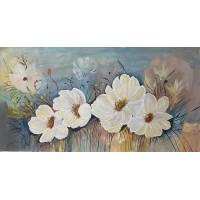 Humming Flowers - Original Acrylic Painting  -25 Inch Height * 34 Inch Width
